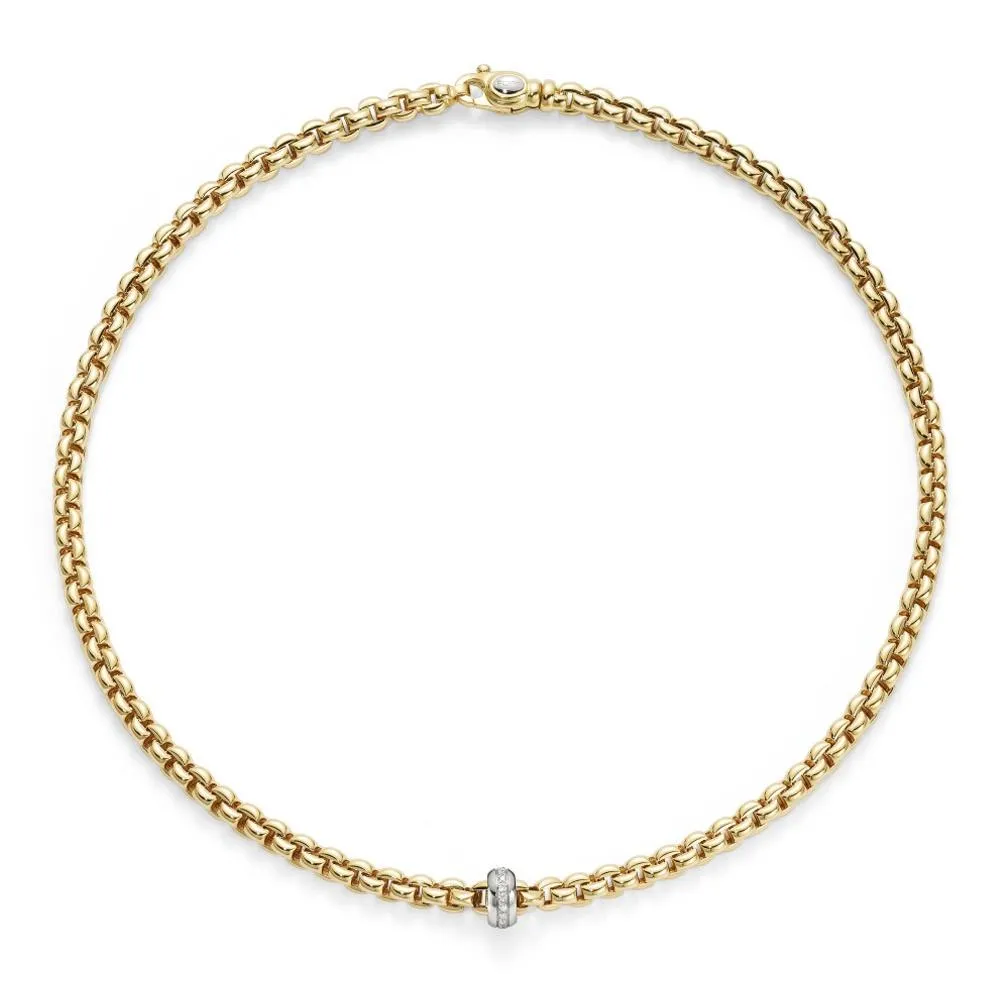 Fope Flex'It Eka 18ct Yellow Gold Diamond Necklace sold by Jura Watches