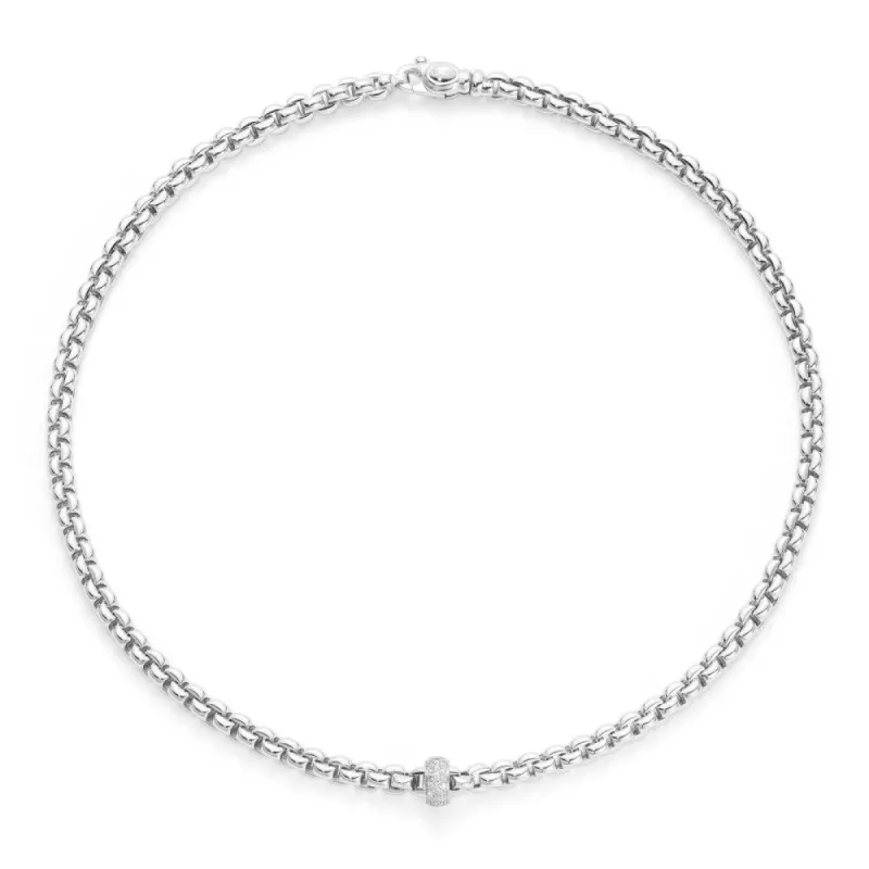 Fope Flex'It Eka 18ct White Gold Diamond Necklace sold by Jura Watches