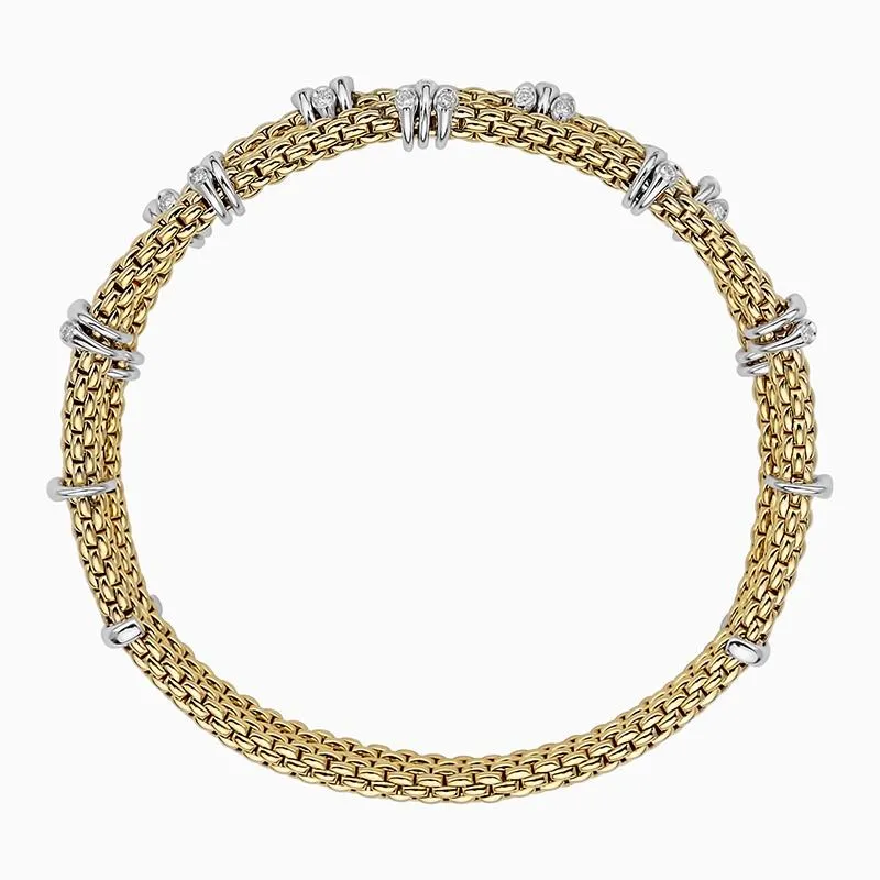 Fope Flex'it Prima 18ct Yellow Gold 0.37ct Diamond Two Row Bracelet sold by Jura Watches product image thumbnail 2