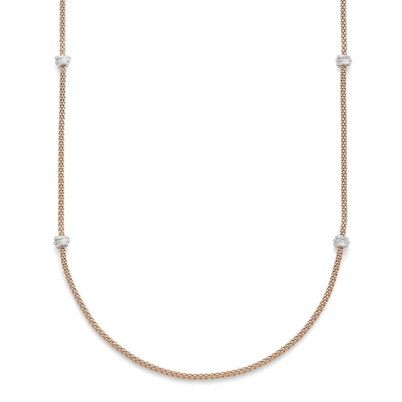 Fope Flex'It Prima 18ct Rose Gold 1.24ct Diamond 80cm Necklace sold by Jura Watches