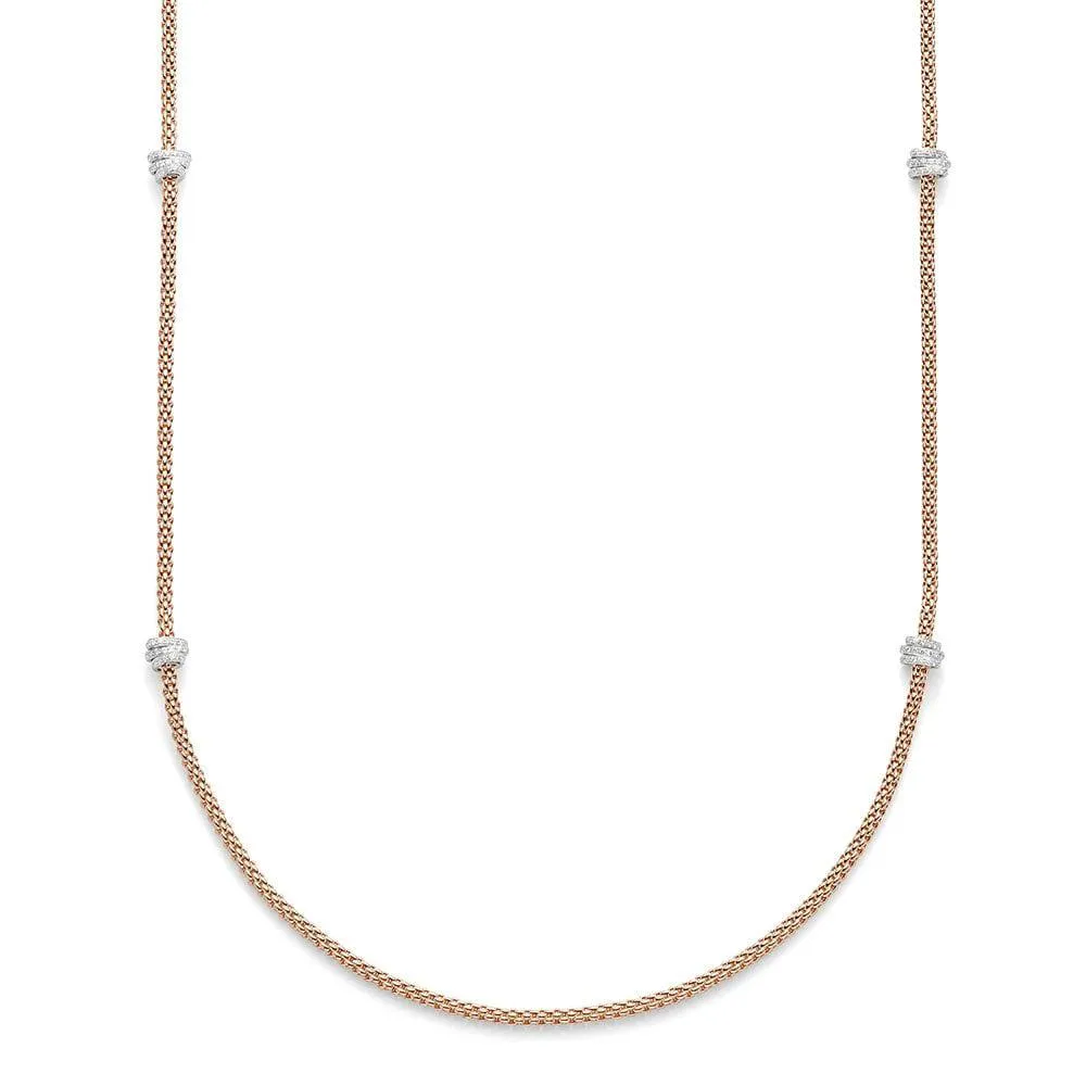 Fope Flex'It Prima 18ct Rose Gold 1.24ct Diamond 80cm Necklace sold by Jura Watches
