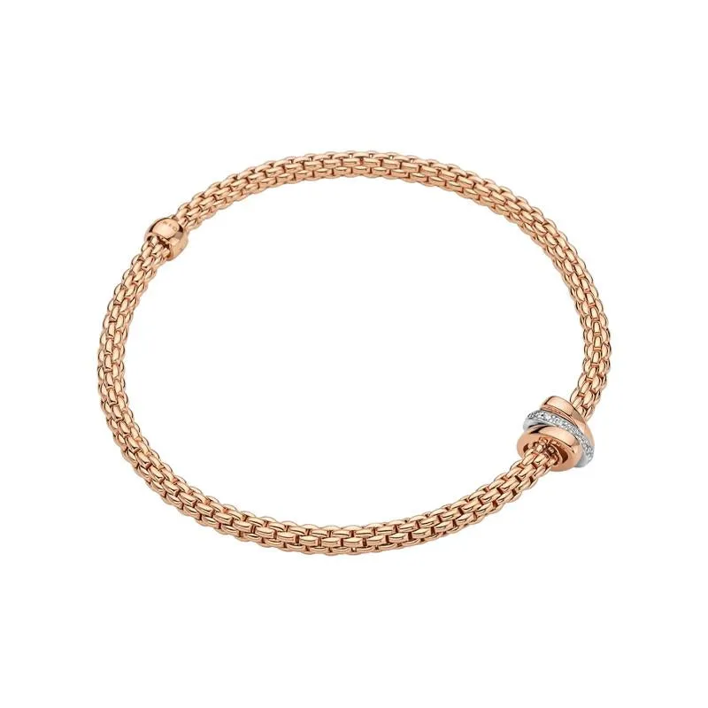 Fope Flex'it Prima 18ct Rose Gold 0.10ct Diamond Bracelet sold by Jura Watches product image thumbnail 2