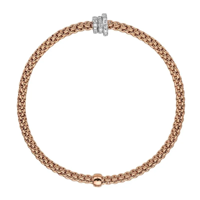 Fope Flex'it Prima 18ct Rose Gold 0.31ct Diamond Bracelet sold by Jura Watches
