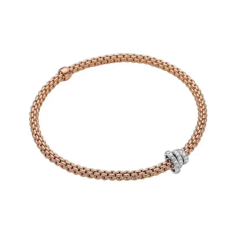 Fope Flex'it Prima 18ct Rose Gold 0.31ct Diamond Bracelet sold by Jura Watches product image thumbnail 2