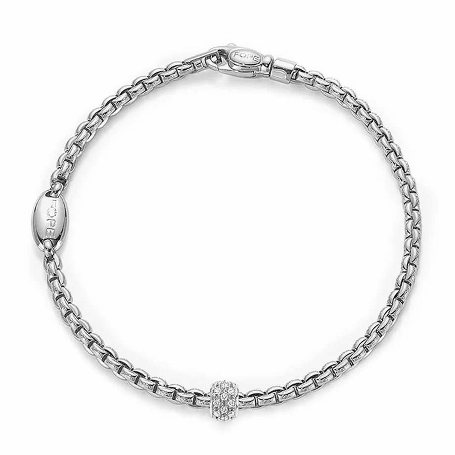 Fope Eka Tiny 18ct White Gold 0.19ct Diamond Bracelet sold by Jura Watches