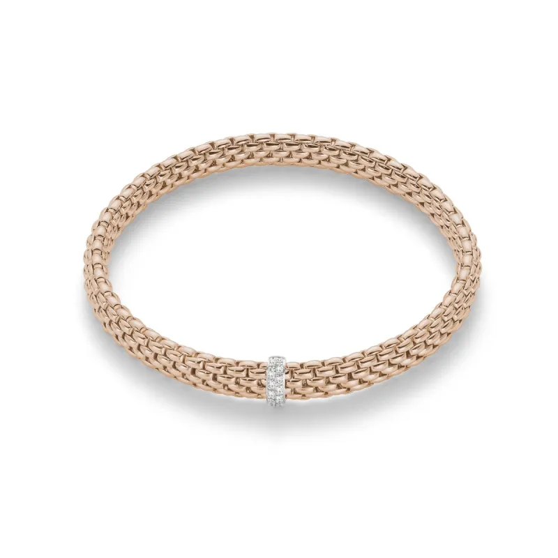 Fope Flex'It Vendome 18ct Rose Gold 0.10ct Diamond Bracelet sold by Jura Watches