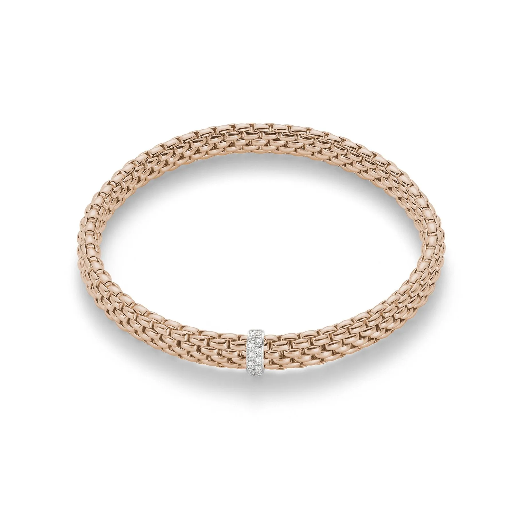 Fope Flex'It Vendome 18ct Rose Gold 0.10ct Diamond Bracelet sold by Jura Watches