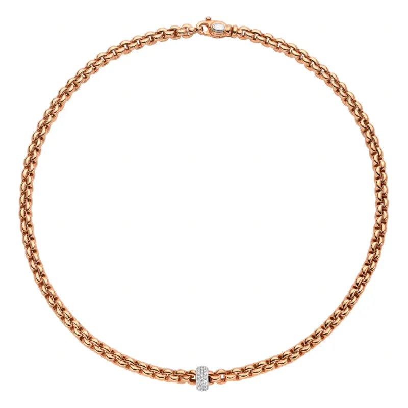 Fope Flex'It Eka 18ct Rose Gold 0.37ct Diamond Necklace sold by Jura Watches