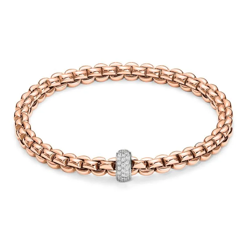 Fope Flex'It Eka 18ct Rose Gold 0.37ct Diamond Bracelet sold by Jura Watches