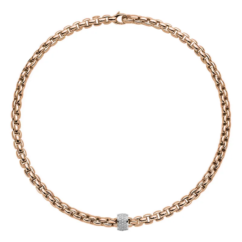Fope Flex'It Eka 18ct Rose Gold 0.53ct Diamond Necklace sold by Jura Watches
