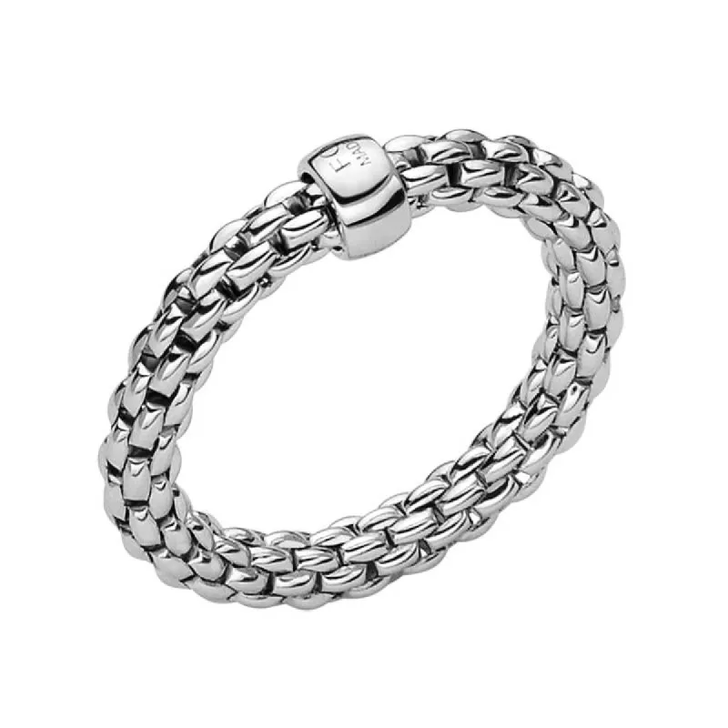 Fope Flex'it Essentials 18ct White Gold Slim Ring sold by Jura Watches