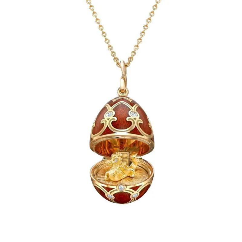 Faberge Palais Tsarskoye Selo Red Locket with Dragon Surprise sold by Jura Watches