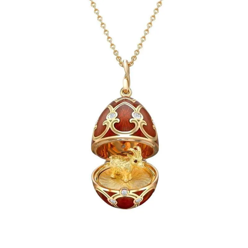 Faberge Palais Tsarskoye Selo Red Locket with Goat Surprise sold by Jura Watches