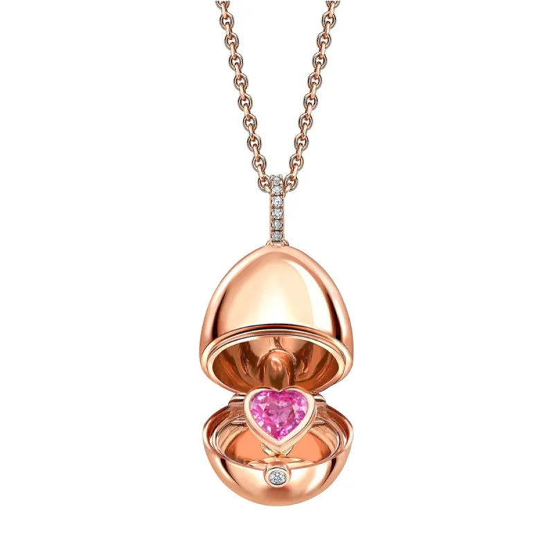 Faberge 18ct Yellow Gold Diamond Sapphire Heart Surprise Locket D sold by Jura Watches