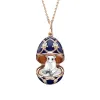 Faberge Heritage Rose Gold Dark Blue Locket with Polar Bear Surprise sold by Jura Watches