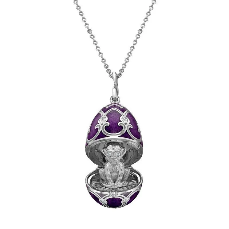 Faberge Palais Tsarskoye Selo Purple Locket with Monkey Surprise D sold by Jura Watches
