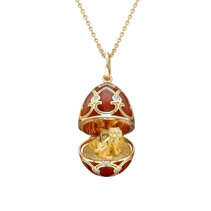 Faberge Palais Tsarskoye Selo Red Locket with Tiger Surprise sold by Jura Watches