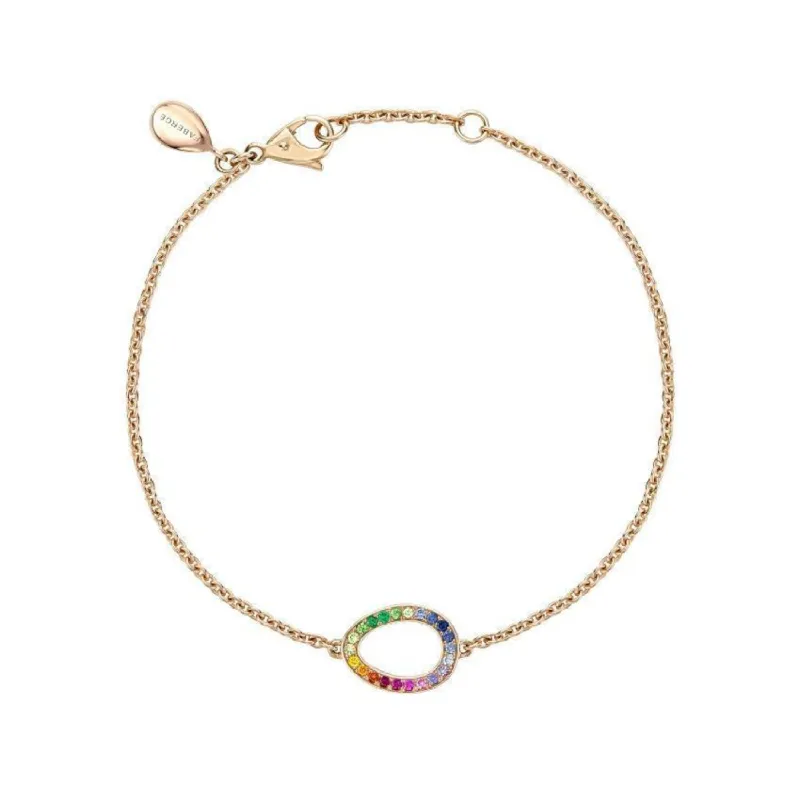 Faberge Colours of Love Sasha 18ct Rose Gold Rainbow Gemstone Egg Bracelet sold by Jura Watches