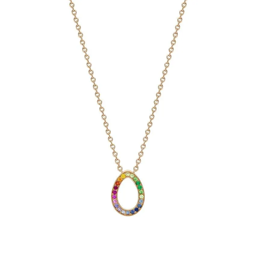 Faberge Colours of Love Sasha 18ct Rose Gold Rainbow Gemstone Egg Necklace sold by Jura Watches product image thumbnail 2