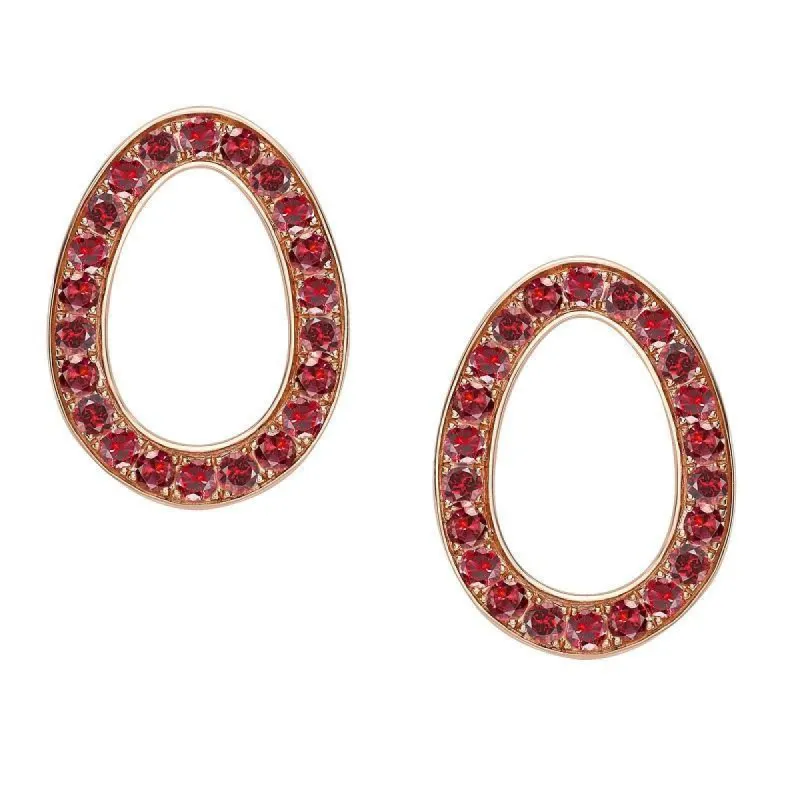 Faberge Colours of Love Sasha 18ct Rose Gold Ruby Egg Earrings sold by Jura Watches