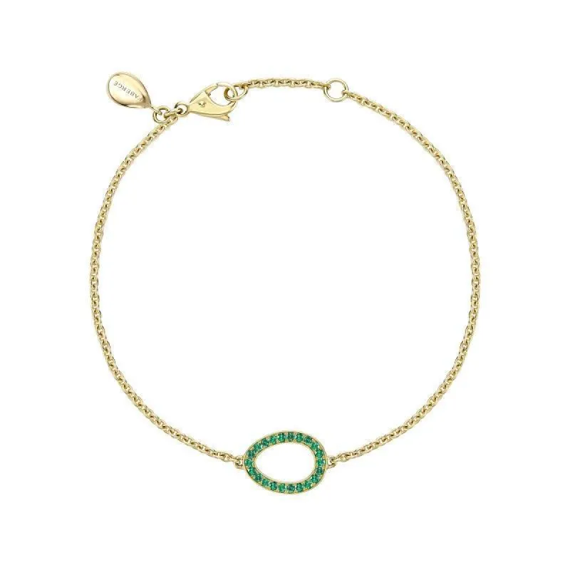 Faberge Colours of Love Sasha 18ct Yellow Gold Emerald Egg Bracelet sold by Jura Watches