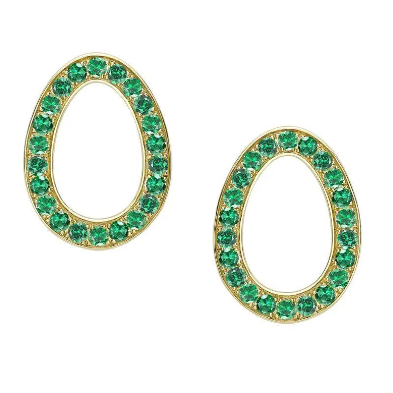 Faberge Colours of Love Sasha 18ct Yellow Gold Emerald Egg Earrings sold by Jura Watches