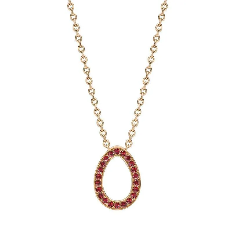 Faberge Colours of Love Sasha 18ct Rose Gold Ruby Egg Pendant sold by Jura Watches