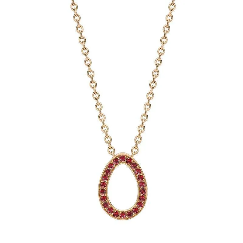 Faberge Colours of Love Sasha 18ct Rose Gold Ruby Egg Pendant sold by Jura Watches