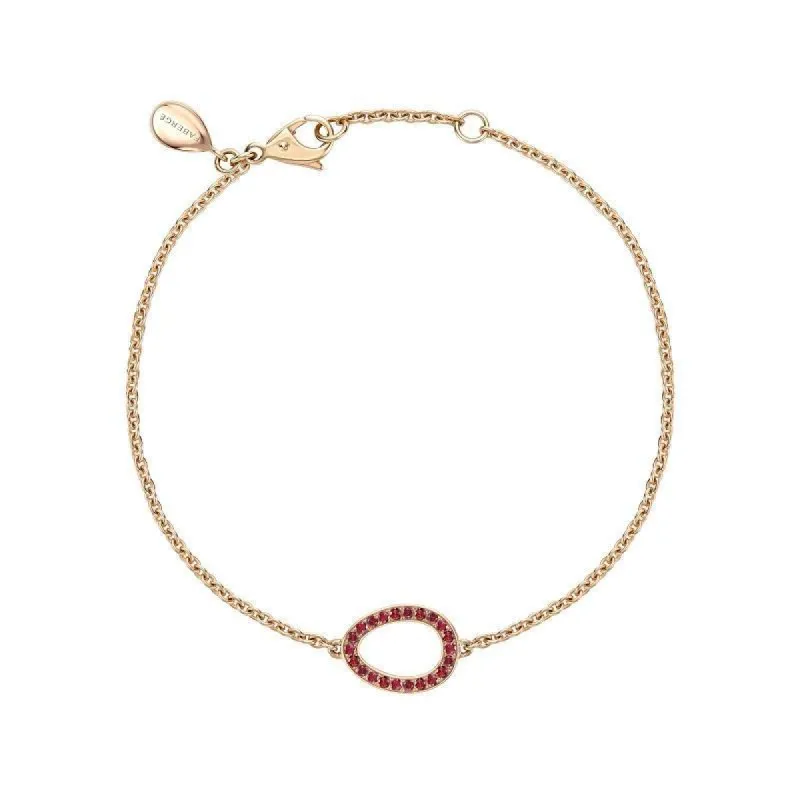 Faberge Colours of Love Sasha 18ct Rose Gold Ruby Egg Bracelet sold by Jura Watches