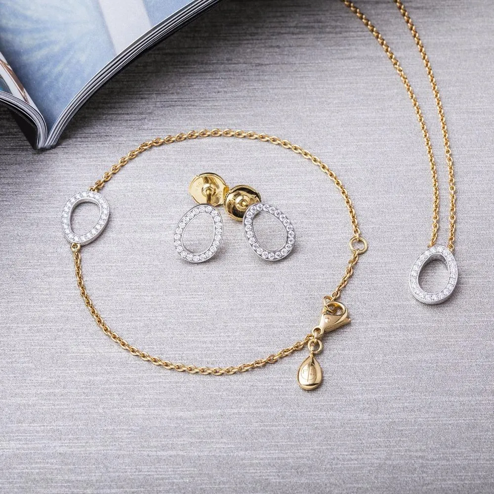 Faberge Colours of Love Sasha 18ct White and Yellow Gold Diamond Egg Pendant sold by Jura Watches product image thumbnail 2