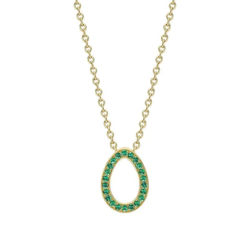 Faberge Colours of Love Sasha 18ct Yellow Gold Emerald Egg Pendant sold by Jura Watches