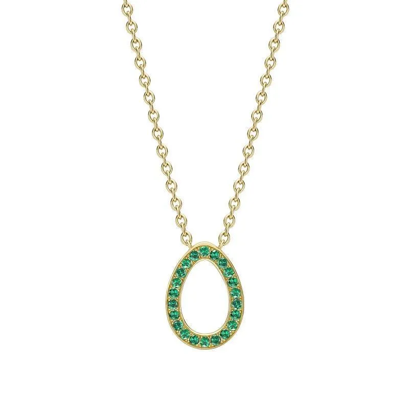 Faberge Colours of Love Sasha 18ct Yellow Gold Emerald Egg Pendant sold by Jura Watches
