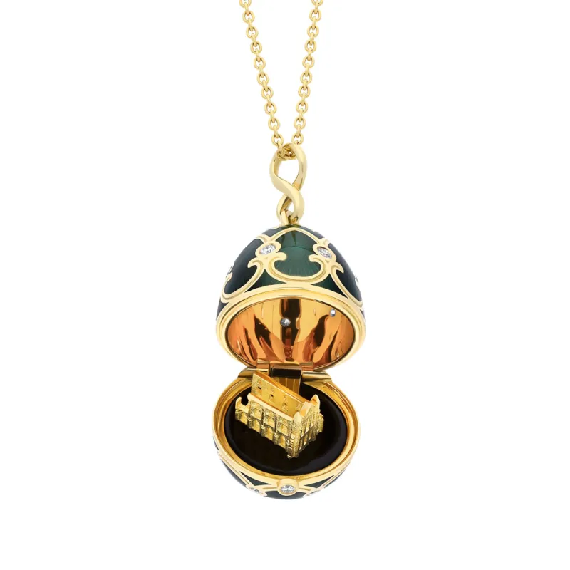Faberge Palais Tsarskoye Selo Yellow Gold Locket With Whitby Jet Surprise Limited Edition Locket sold by Jura Watches