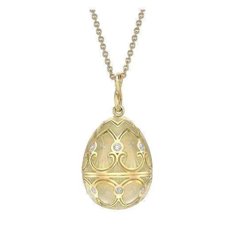Faberge Palais Tsarskoye Selo Yellow Gold Diamond White Pendant sold by Jura Watches