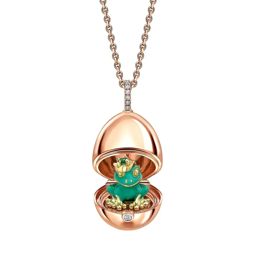 Faberge 18ct Rose Gold Diamond Bail Frog Surprise Locket sold by Jura Watches