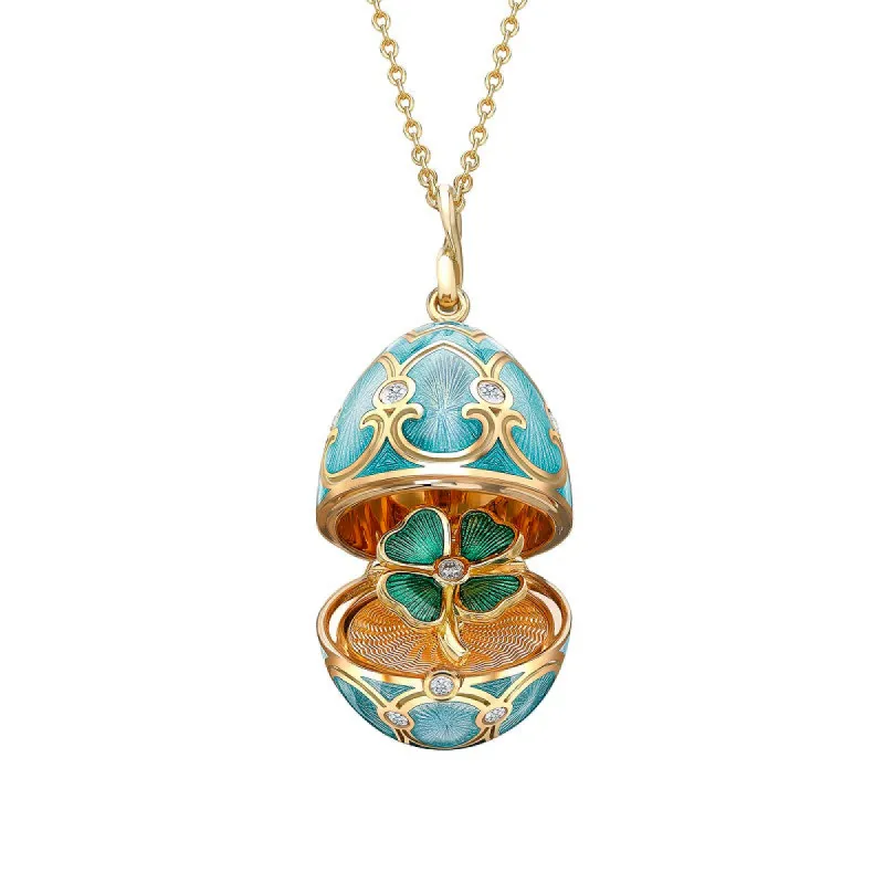 Faberge Palais Tsarskoye Selo Turquoise Locket With Clover Surprise sold by Jura Watches