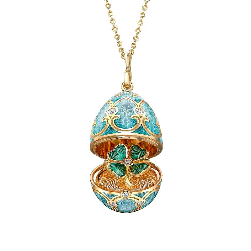 Faberge Palais Tsarskoye Selo Turquoise Locket With Clover Surprise sold by Jura Watches