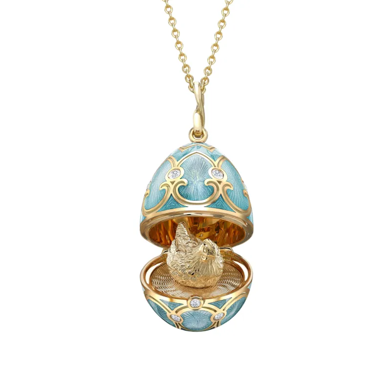Faberge Palais Tsarskoye Selo Turquoise Locket With Hen Surprise sold by Jura Watches