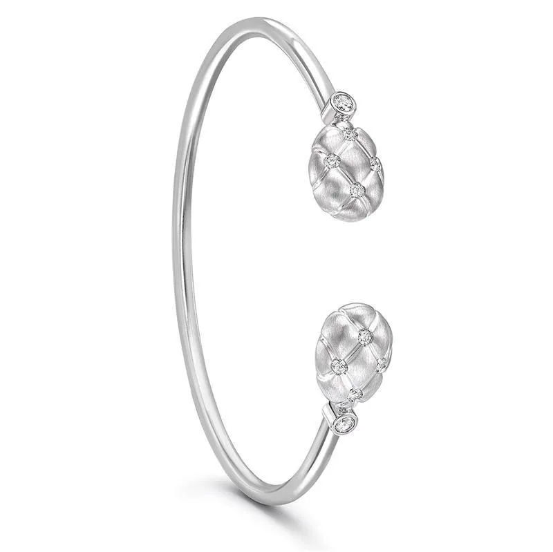 Faberge Treillage 18ct White Gold Diamond Open Set Bangle sold by Jura Watches