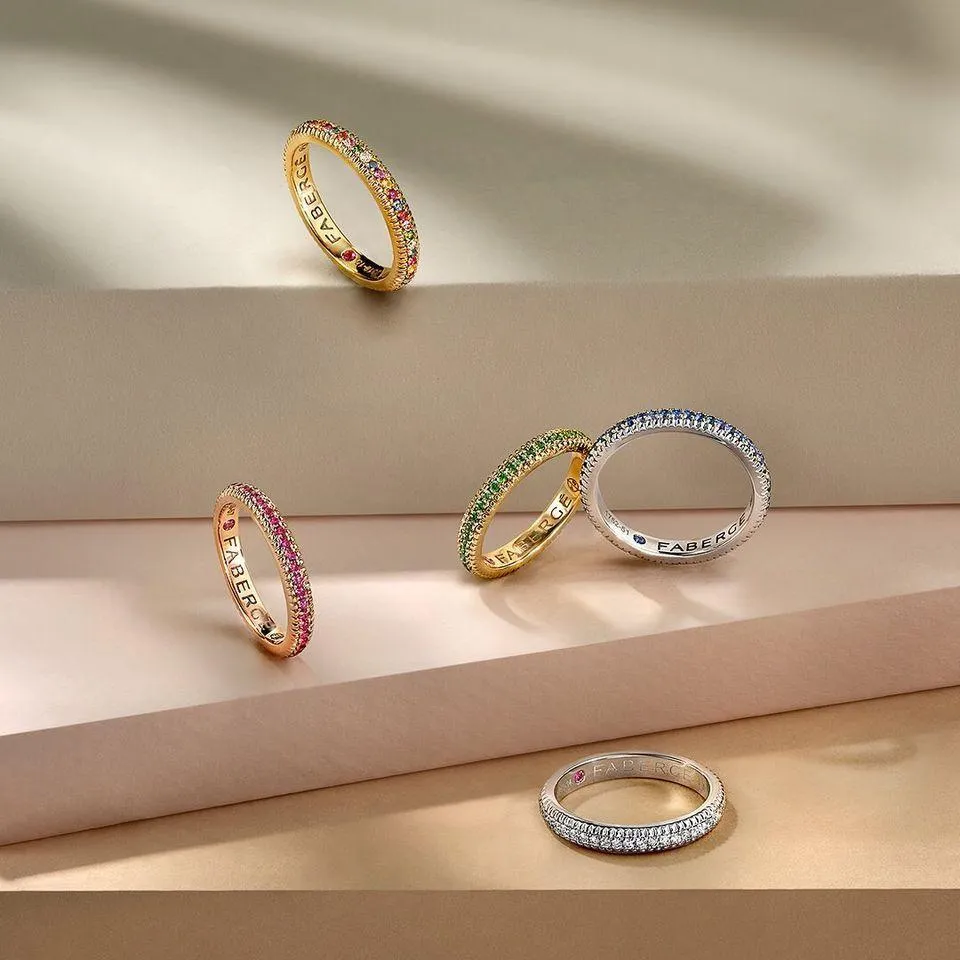 Faberge Colours of Love 18ct White Gold Diamond Fluted Band Ring sold by Jura Watches product image thumbnail 2