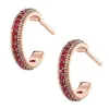 Faberge Colours of Love 18ct Rose Gold Ruby Fluted Hoop Earrings sold by Jura Watches