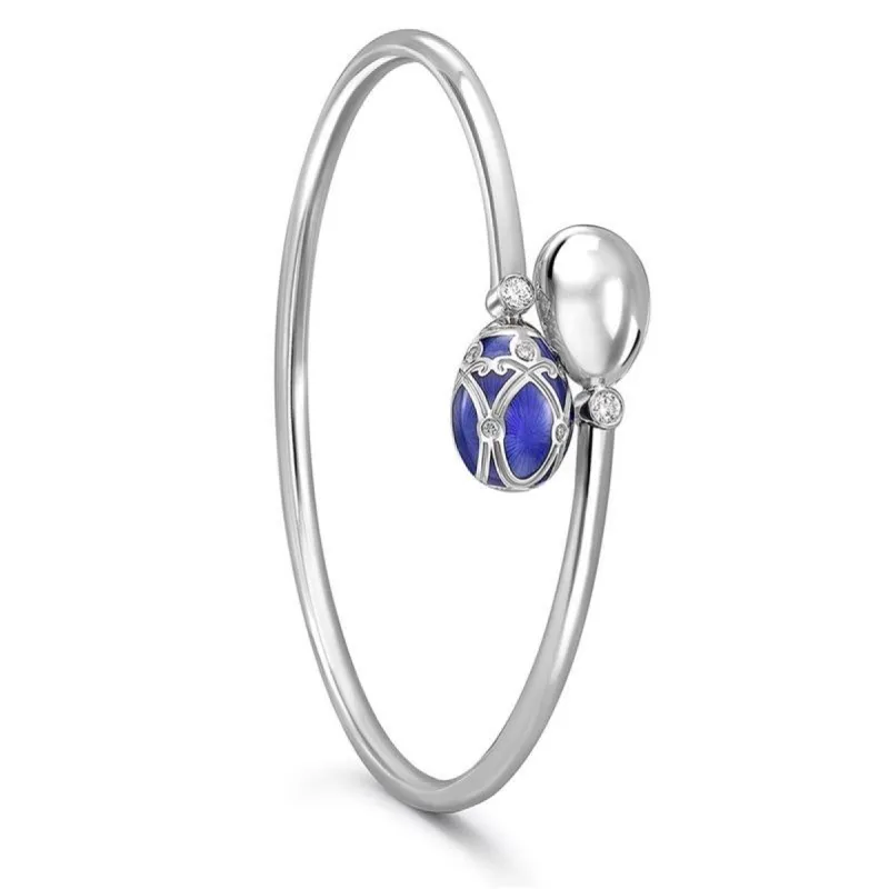 Faberge Palais Yelagin 18ct White Gold Royal Blue Crossover Bangle made by Faberge