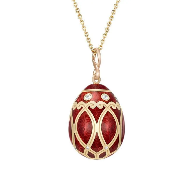 Faberge Palais Yelagin 18ct Rose Gold Diamond Red Pendant sold by Jura Watches