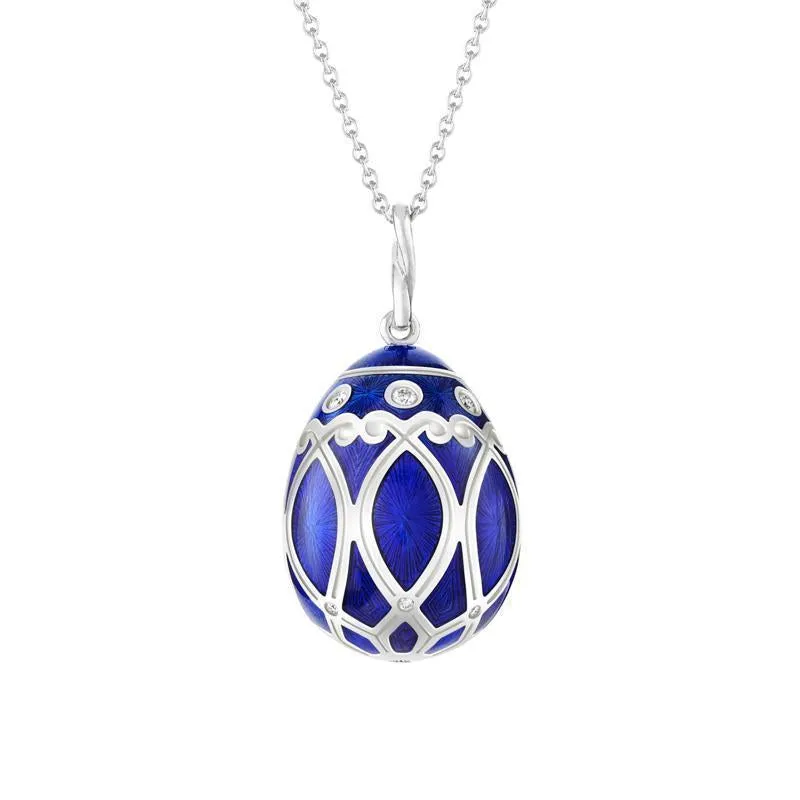 Faberge Palais Yelagin 18ct White Gold Diamond Royal Blue Pendant sold by Jura Watches