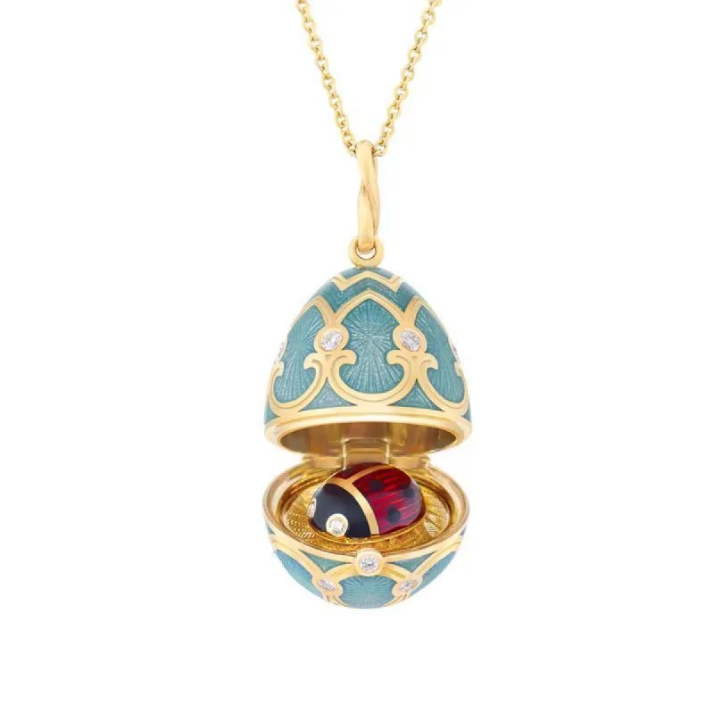 Faberge Palais Tsarskoye Selo Turquoise Locket with Ladybird Surprise sold by Jura Watches