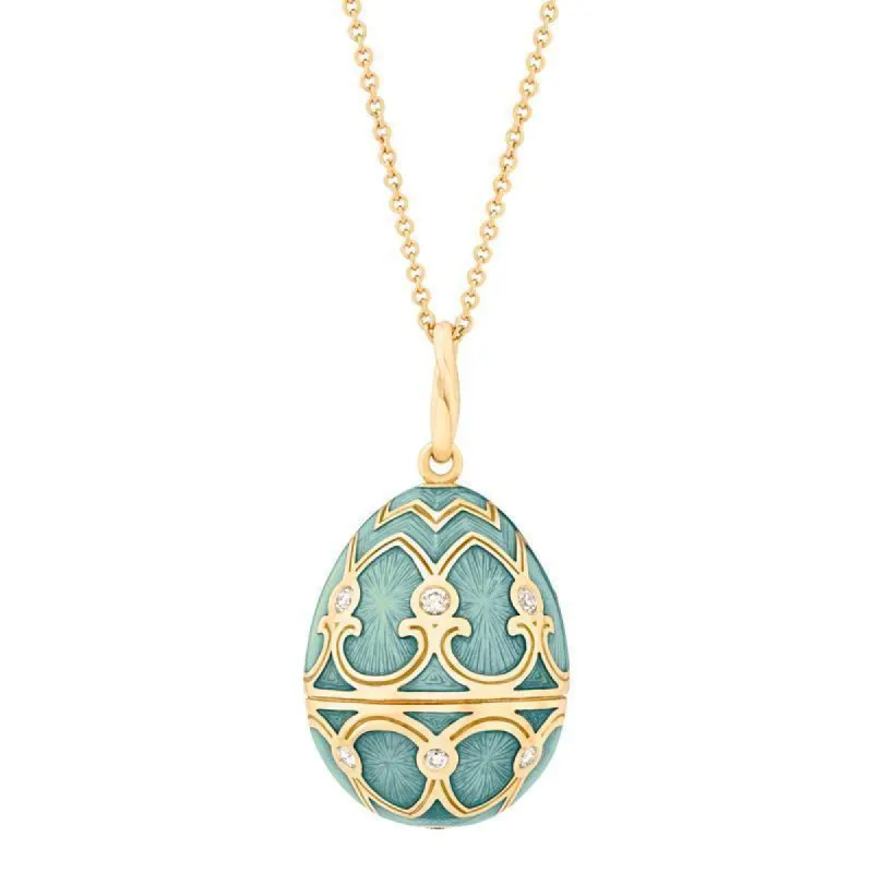 Faberge Palais Tsarskoye Selo Yellow Gold Diamond Turquoise Pendant sold by Jura Watches