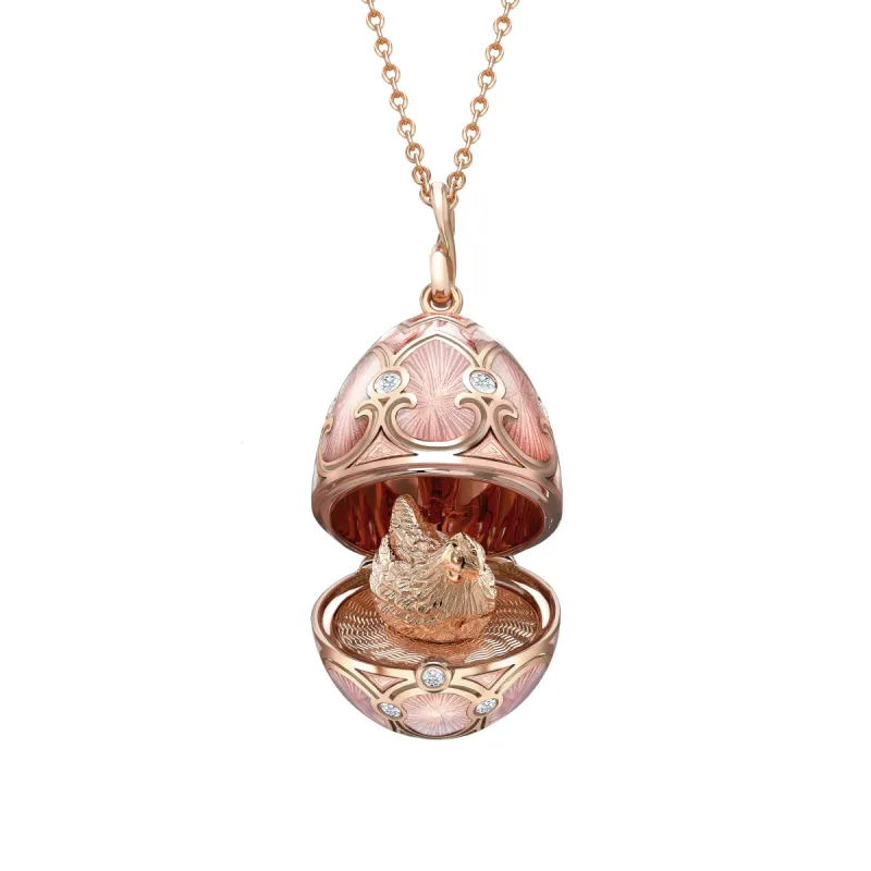 Faberge Palais Tsarskoye Selo Rose Locket With Hen Surprise sold by Jura Watches