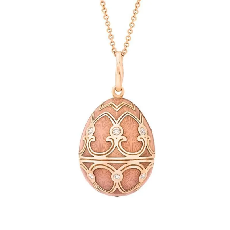 Faberge Palais Tsarskoye Selo Rose Gold Diamond Pink Pendant sold by Jura Watches