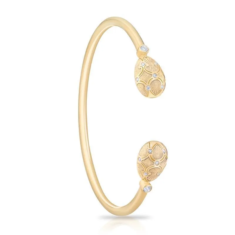 Faberge Palais Tsarskoye Selo 18ct Yellow Gold Diamond Open Set Bangle sold by Jura Watches