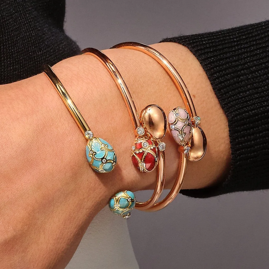 Faberge Palais Tsarskoye Selo 18ct Yellow Gold Turquoise Open Set Bangle sold by Jura Watches product image thumbnail 4
